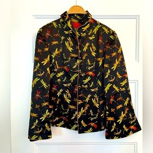 Gorgeous 100% silk dragonfly jacket